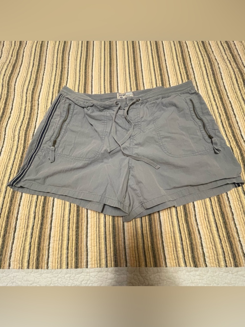 Old Navy Blue/Gray Athletic Shorts with Drawstring Waist